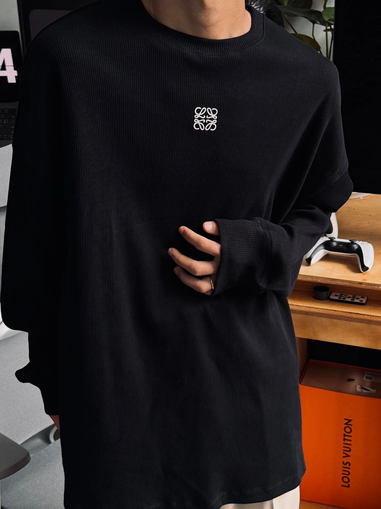 thtLothtethtwthte Ribbed fabric long sleeves