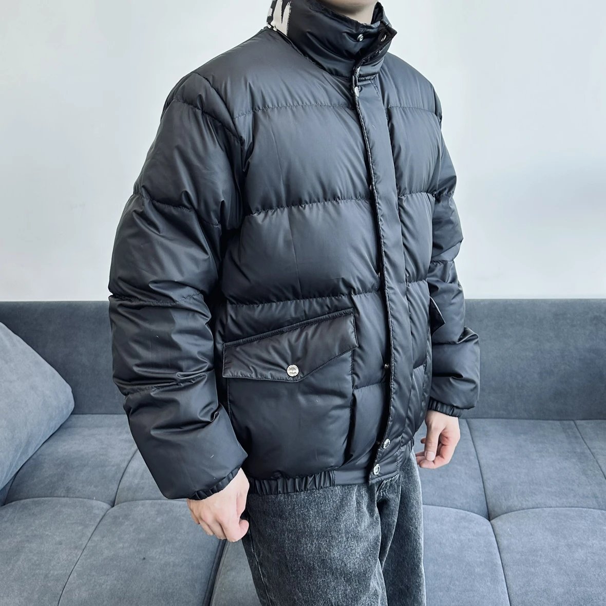 Item ID 8130 McQueen-2023FW - Stand up Down Jacket - Back Collar with Inked Letter