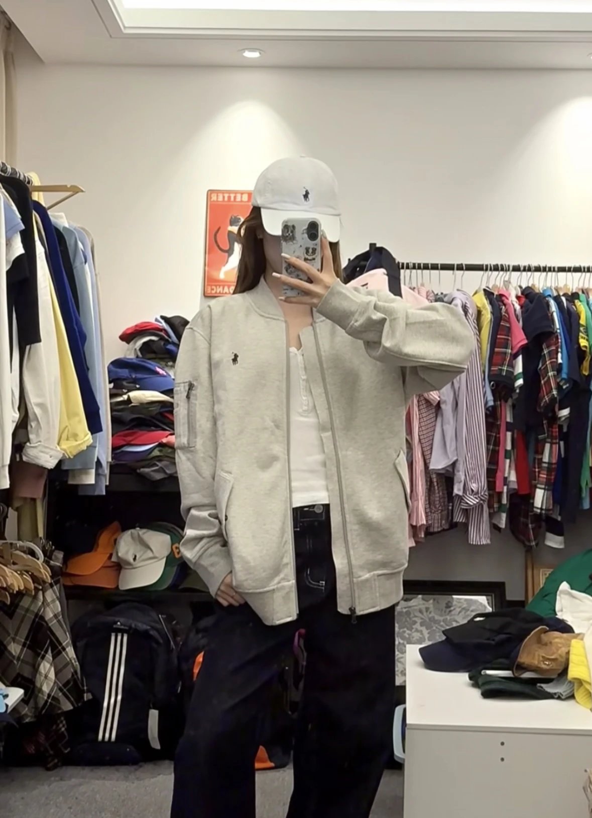 Item ID 8054 raff -FW23- solid color Logo Embroidered zipper long sleeve baseball j