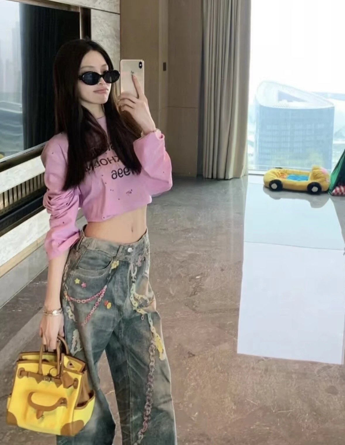 Item ID 8338 Acne-Studios-SS25 candy chain 3D printed jeans -“ full color 3D Conley