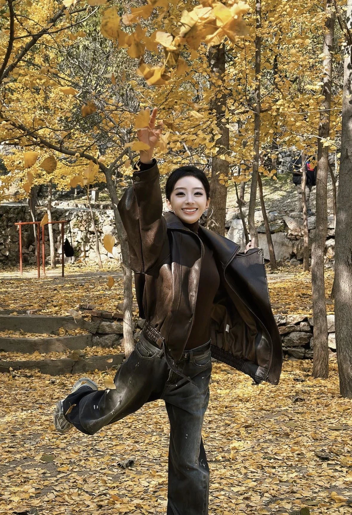 Item ID 8336 Acne Studios SS25-2006F Ink Splashed Loose Low Waist Wide Leg Ultra Lo