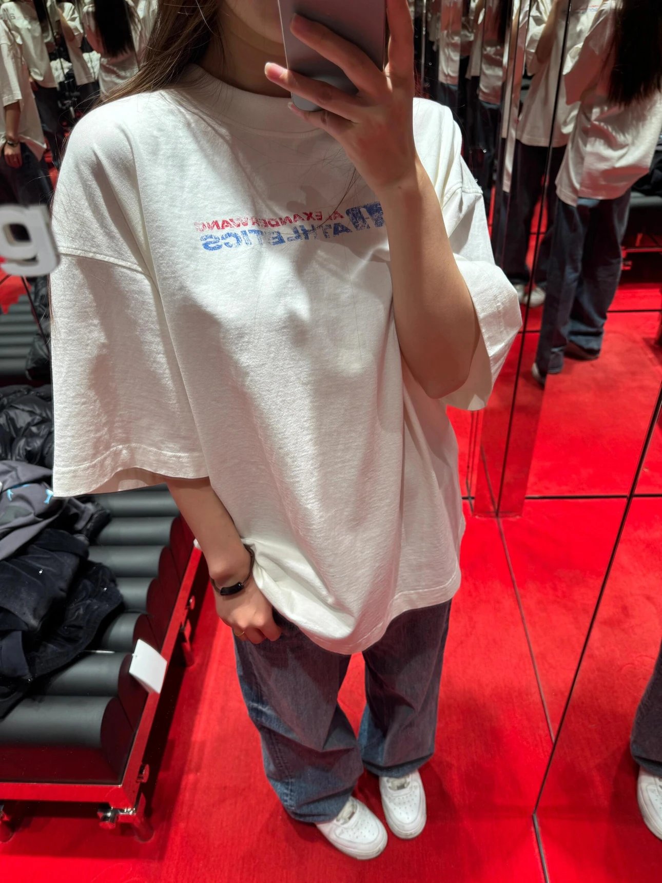 Item ID 8274 Alex@nder-Wang- king alexander -2025ss- Blurred letter print short sle