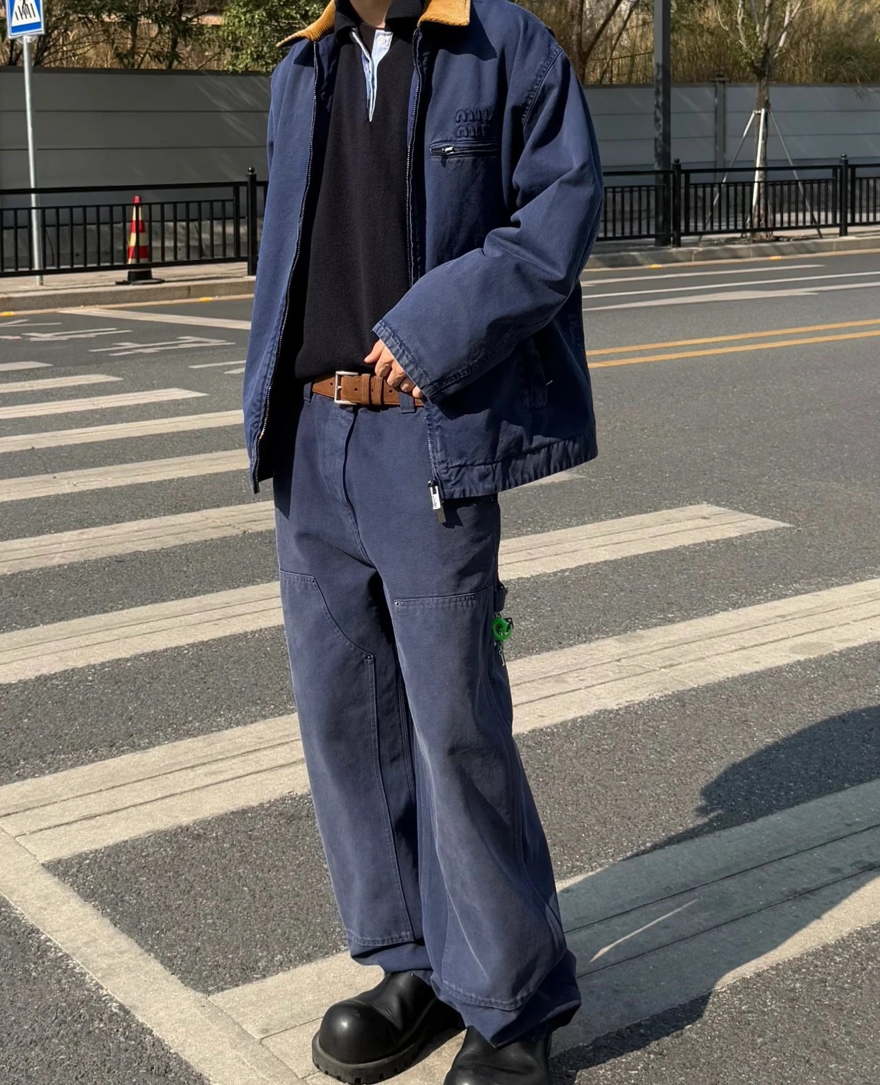 Item ID 8400 PRD _High Definition Triangle_ Logo Enamel Belt - _Imported Suede_ Bro