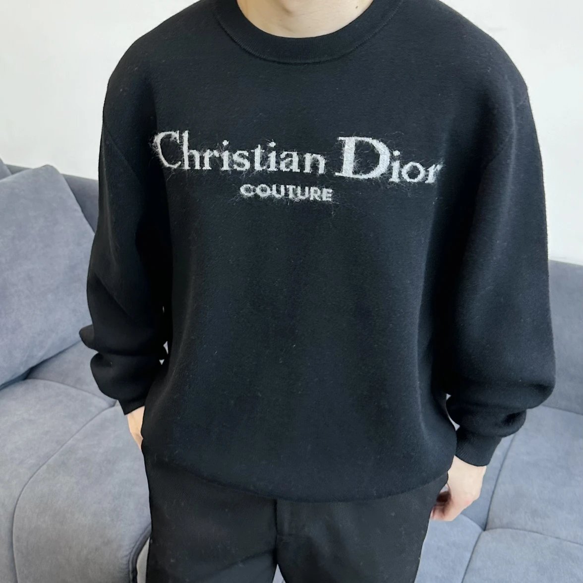 Item ID 8257 D10R-D Home -2024ss- letter logo- mohair knitted sweater - air laminat