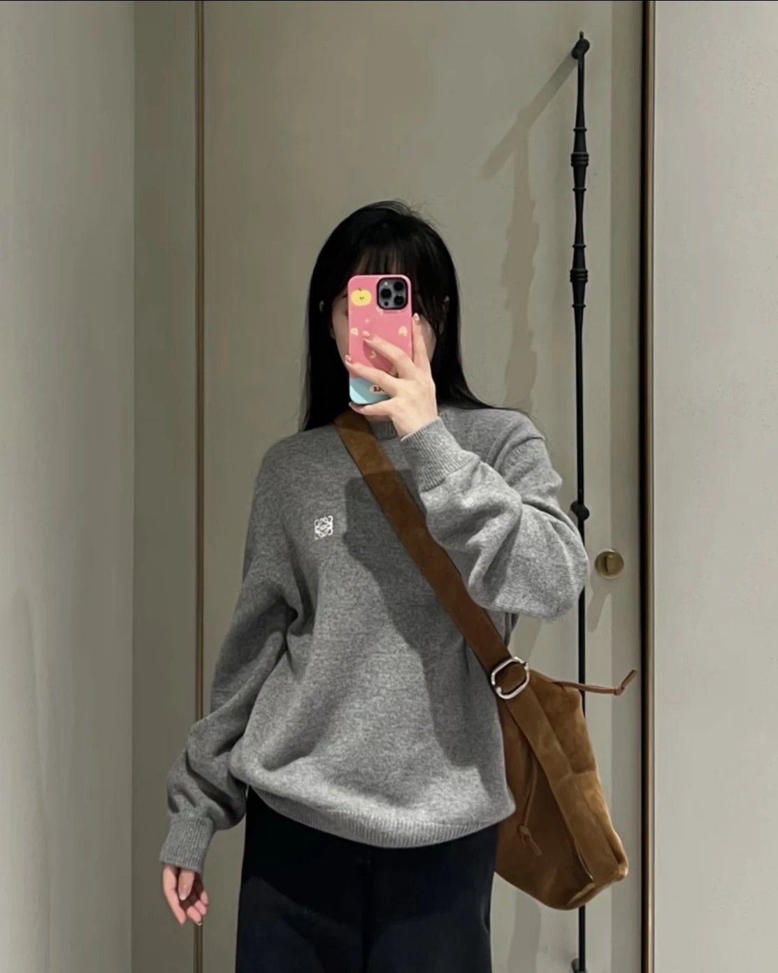 Item ID 8260 L0EWE“100% Combed sheep wool ”Logo round neck pullover long sleeve swe