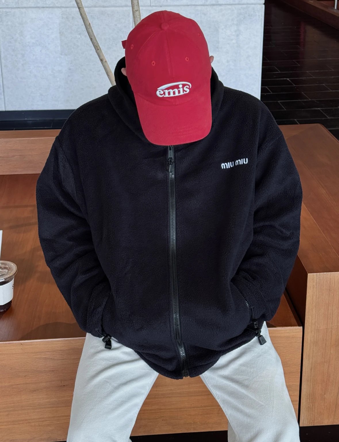 Item ID 8043 Miu Miu FW25 Chinese Valentine's Day cotton logo hooded fleece zipper