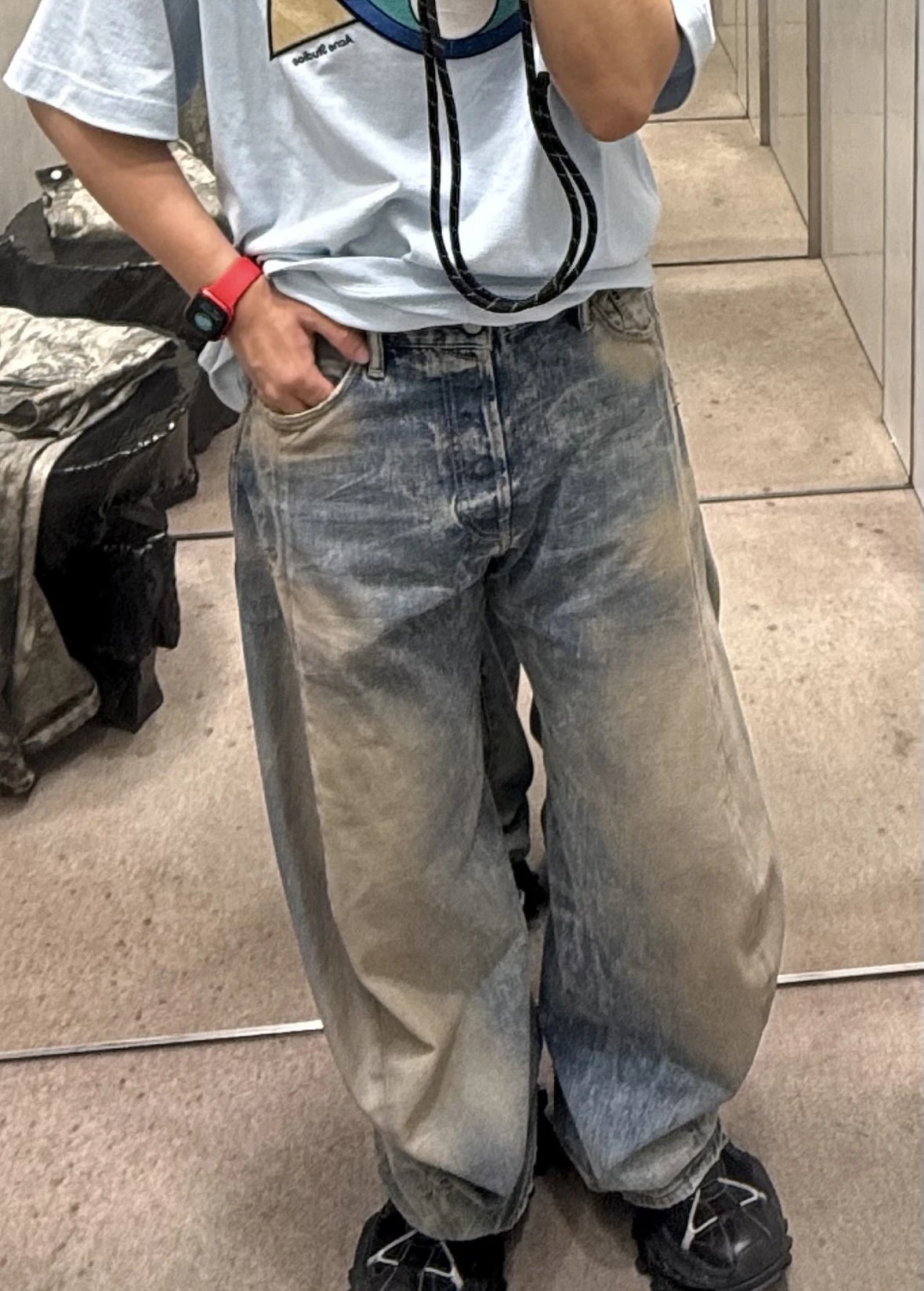 Item ID 8337 Acne Studios-FW252006m _Heavy duty Washed_ Loose Low Waist Wide Leg Cu