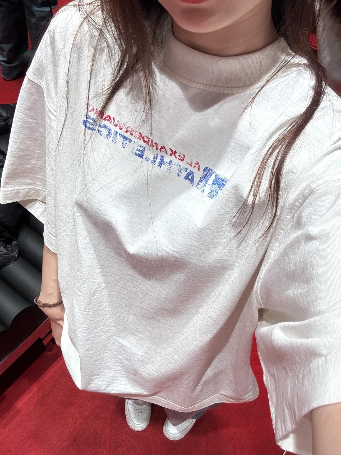 Item ID 8274 Alex@nder-Wang- king alexander -2025ss- Blurred letter print short sle