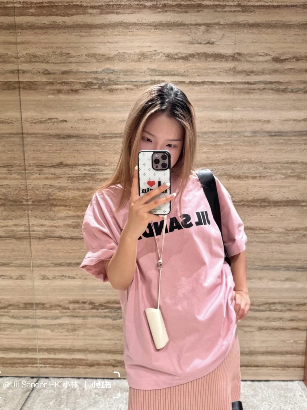 Item ID 8316 JIL - _Fixed dye fabric_ pink printed short sleeved logo letter printe