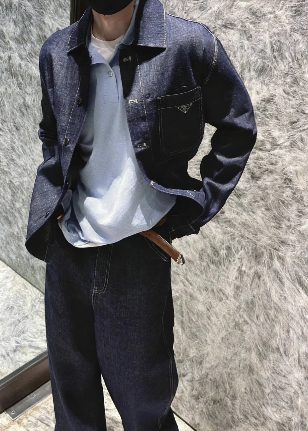 Item ID 8400 PRD _High Definition Triangle_ Logo Enamel Belt - _Imported Suede_ Bro