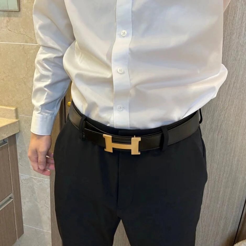 Item ID 8399 Hermes 3-2020ss - Classic H logo letter belt - Double sided calf leath