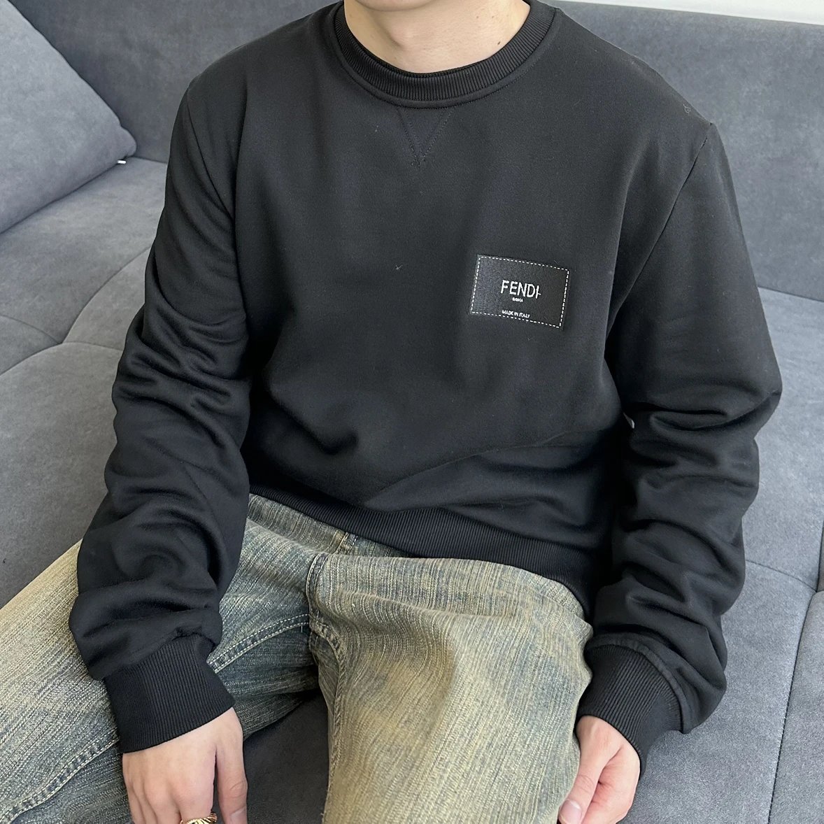 Item ID 8079 Fend1- Fendi -2022ss- Classic crew neck sweatshirt - Fleece design - C