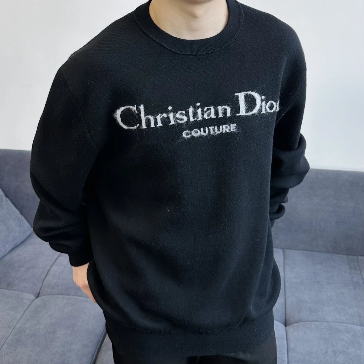 Item ID 8257 D10R-D Home -2024ss- letter logo- mohair knitted sweater - air laminat