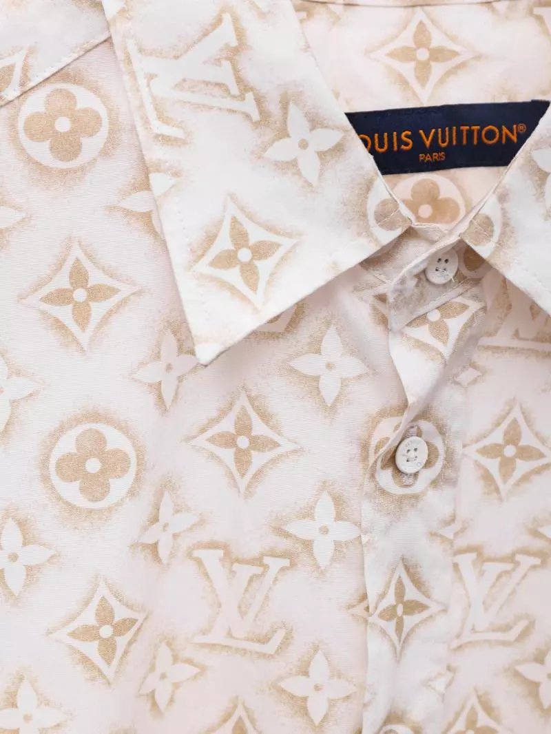 Item ID 8209 Advanced customization -2023ss all over print old flower shirt - gold