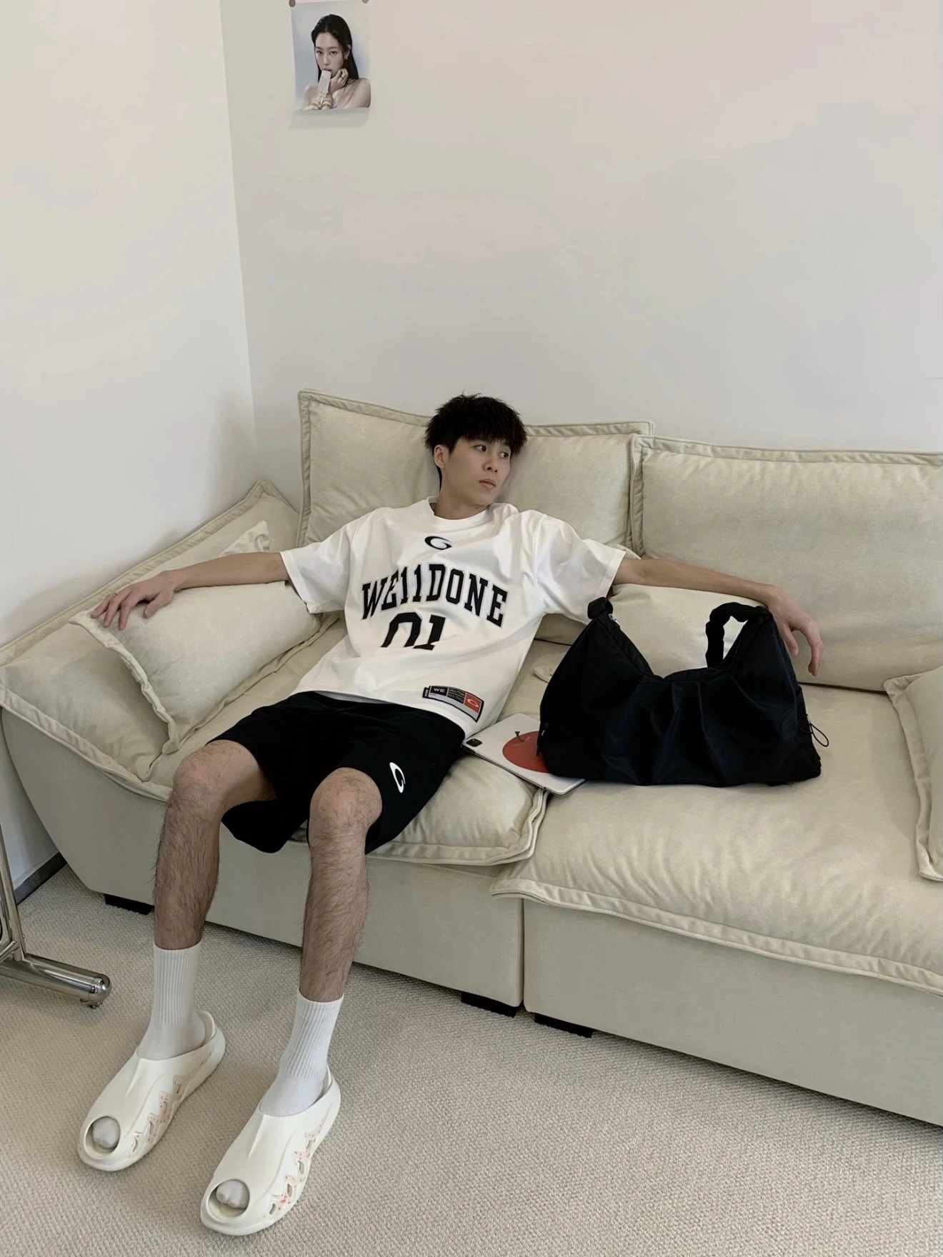 Item ID 8226 Balenci@ga- Paris -2025ss-G letter embroidered shorts - High weight te