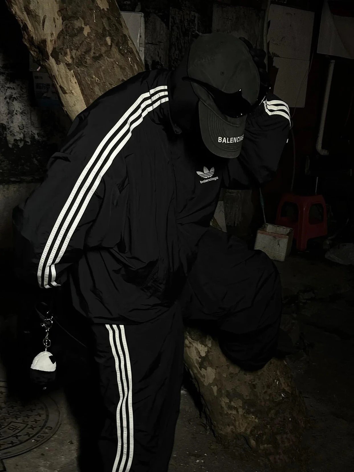 Item ID 8344 Balenci@ga-x-Adid@s- Paris clover joint brand - Sports wide leg trouse