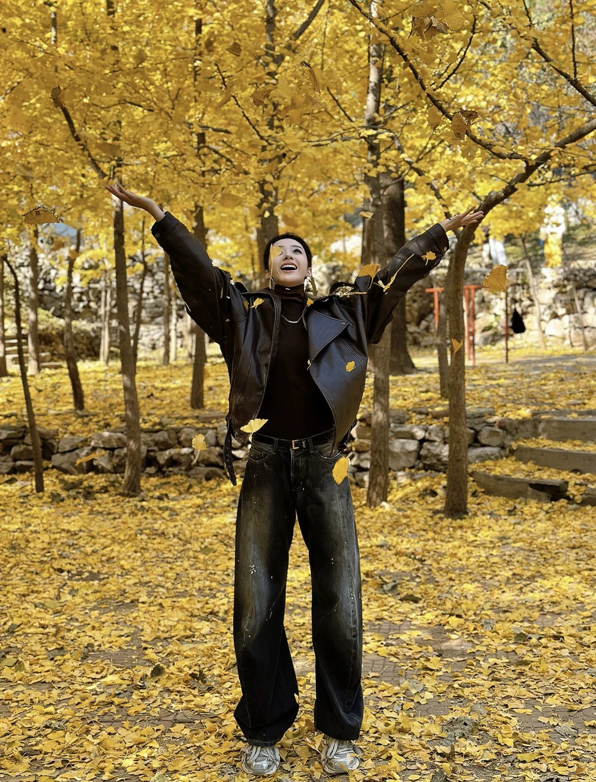 Item ID 8336 Acne Studios SS25-2006F Ink Splashed Loose Low Waist Wide Leg Ultra Lo