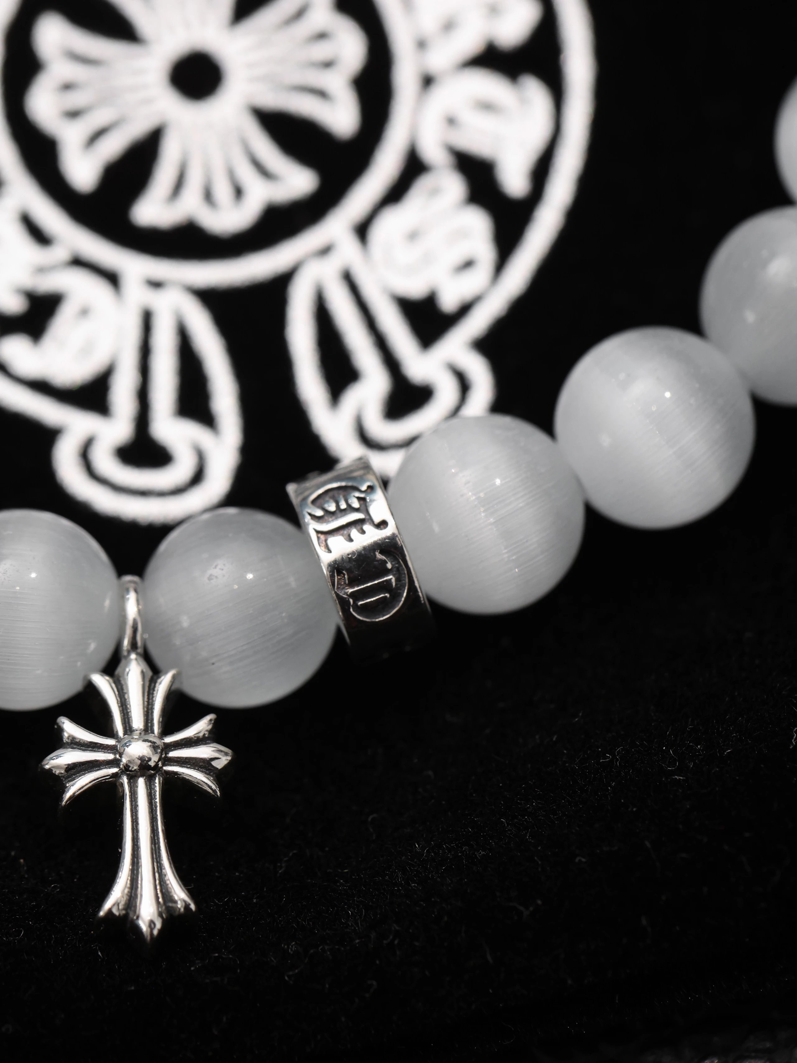 Item ID 8374 Chrome-Hearts- Crow heart - Classic - opal bracelet - Sterling Silver