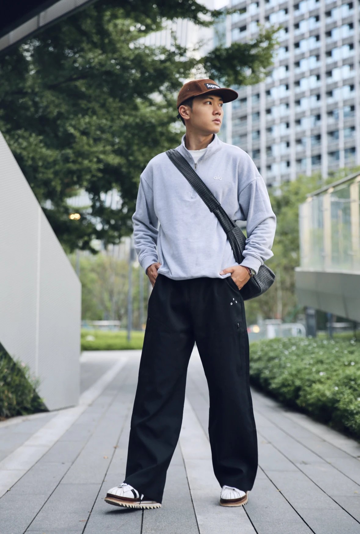 Item ID 8068 aloyoga-Accolade Stand collar solid color “65% cotton ➕35% polyester ”