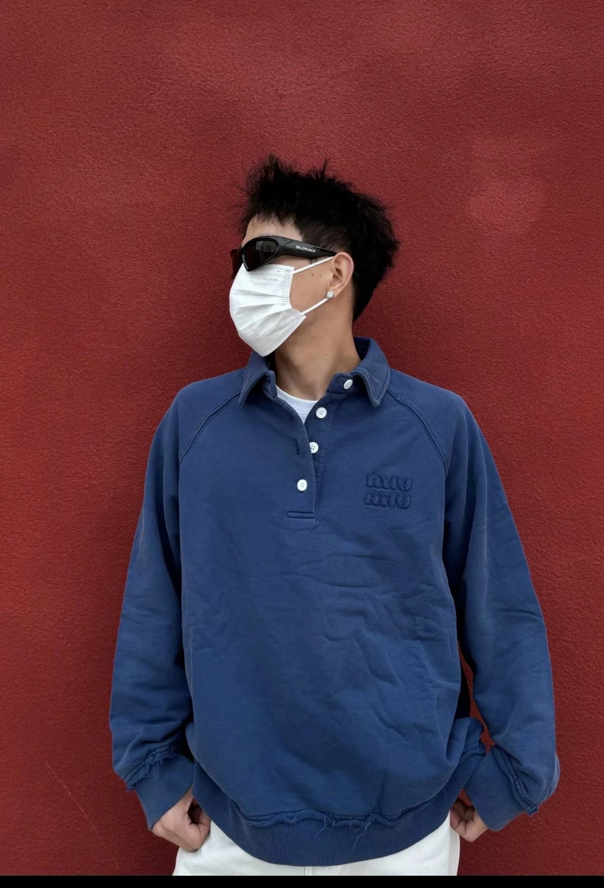 Item ID 8086 M1UM1U Miu Miu SS24“ Heavy industrial washing ” solid color letters Lo