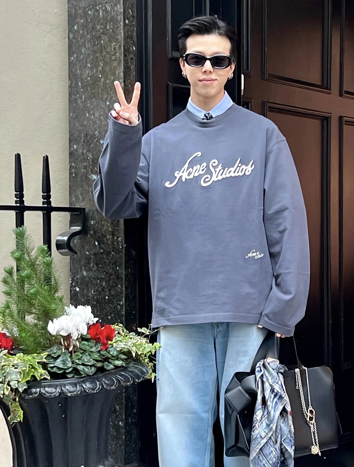 Item ID 8172 Acne _16 count combed cotton single bead ground_ embroidered logo lett