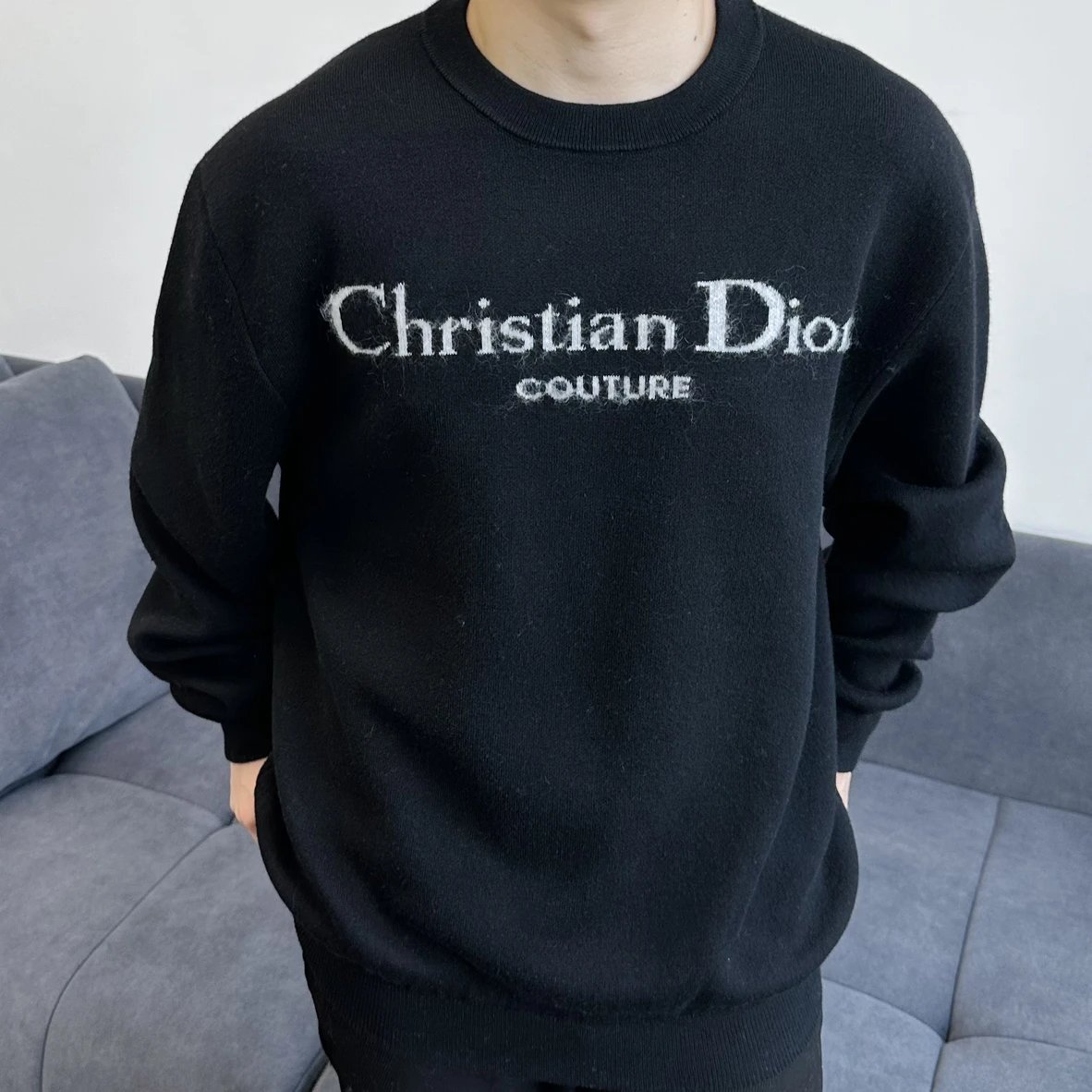 Item ID 8257 D10R-D Home -2024ss- letter logo- mohair knitted sweater - air laminat