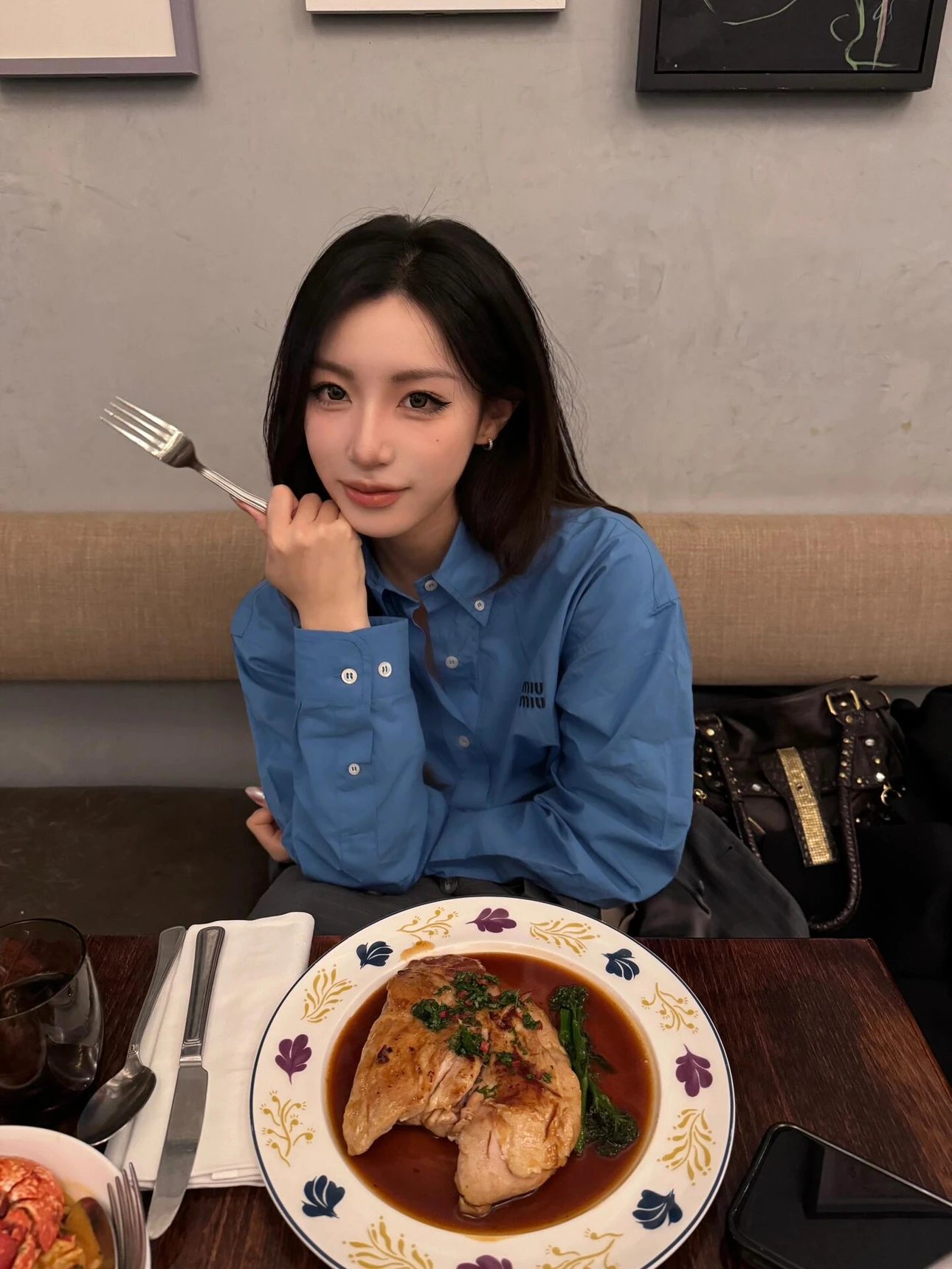 Item ID 8220 M1uM1u-Mumu-2022ss-Klein Blue Shirt - Tencel Cotton Fabric - Poplin Sh