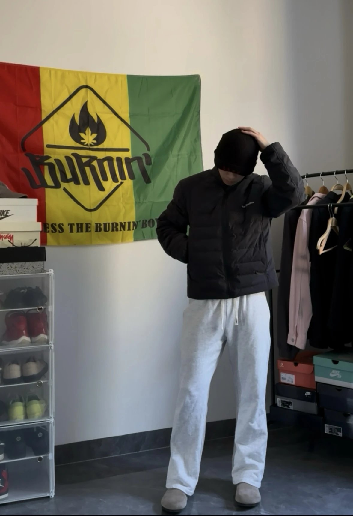 Item ID 8098 Acne SS25 Logo _National Standard 90 White Duck Down_ Solid Color Zipp