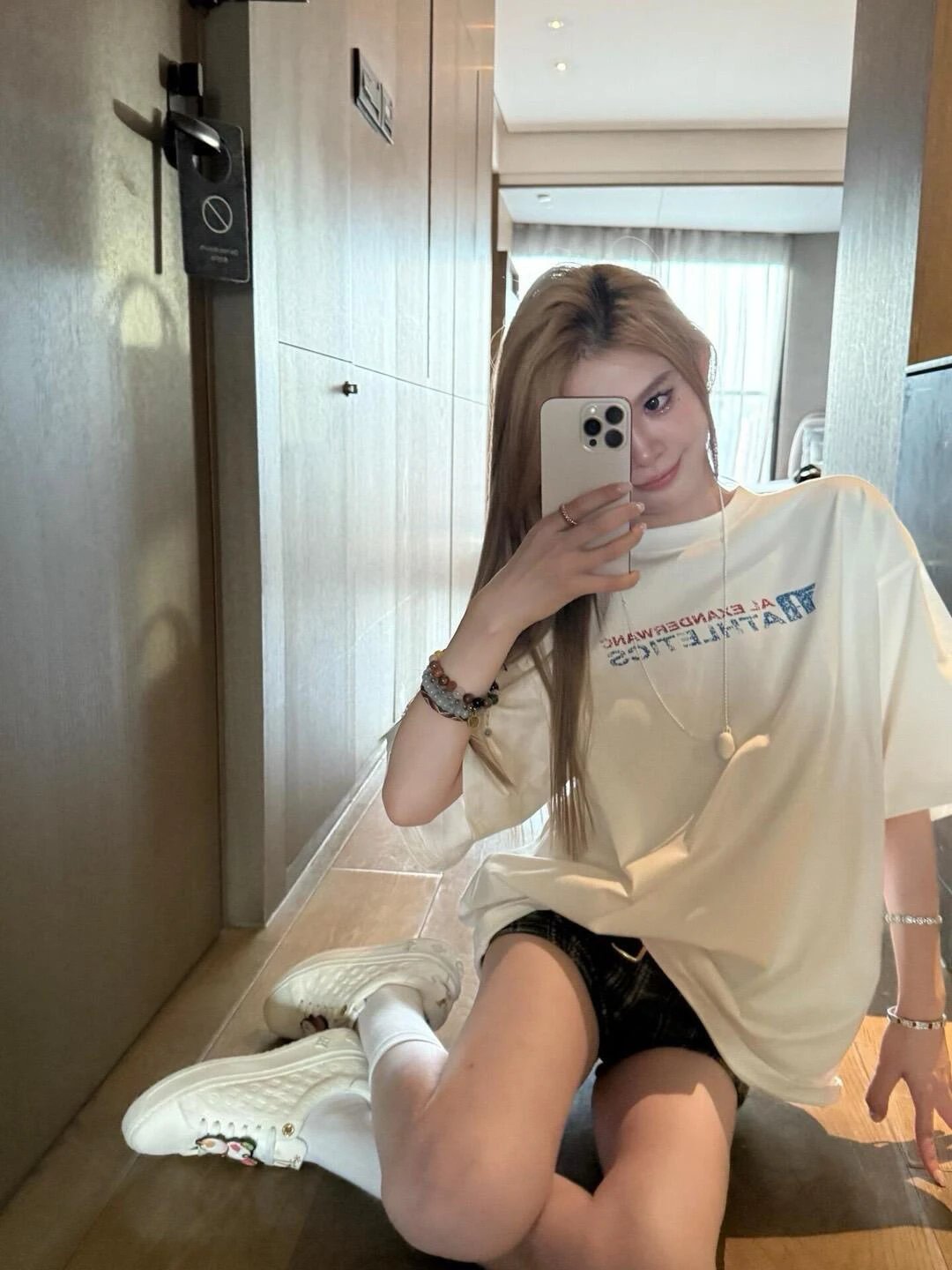 Item ID 8274 Alex@nder-Wang- king alexander -2025ss- Blurred letter print short sle