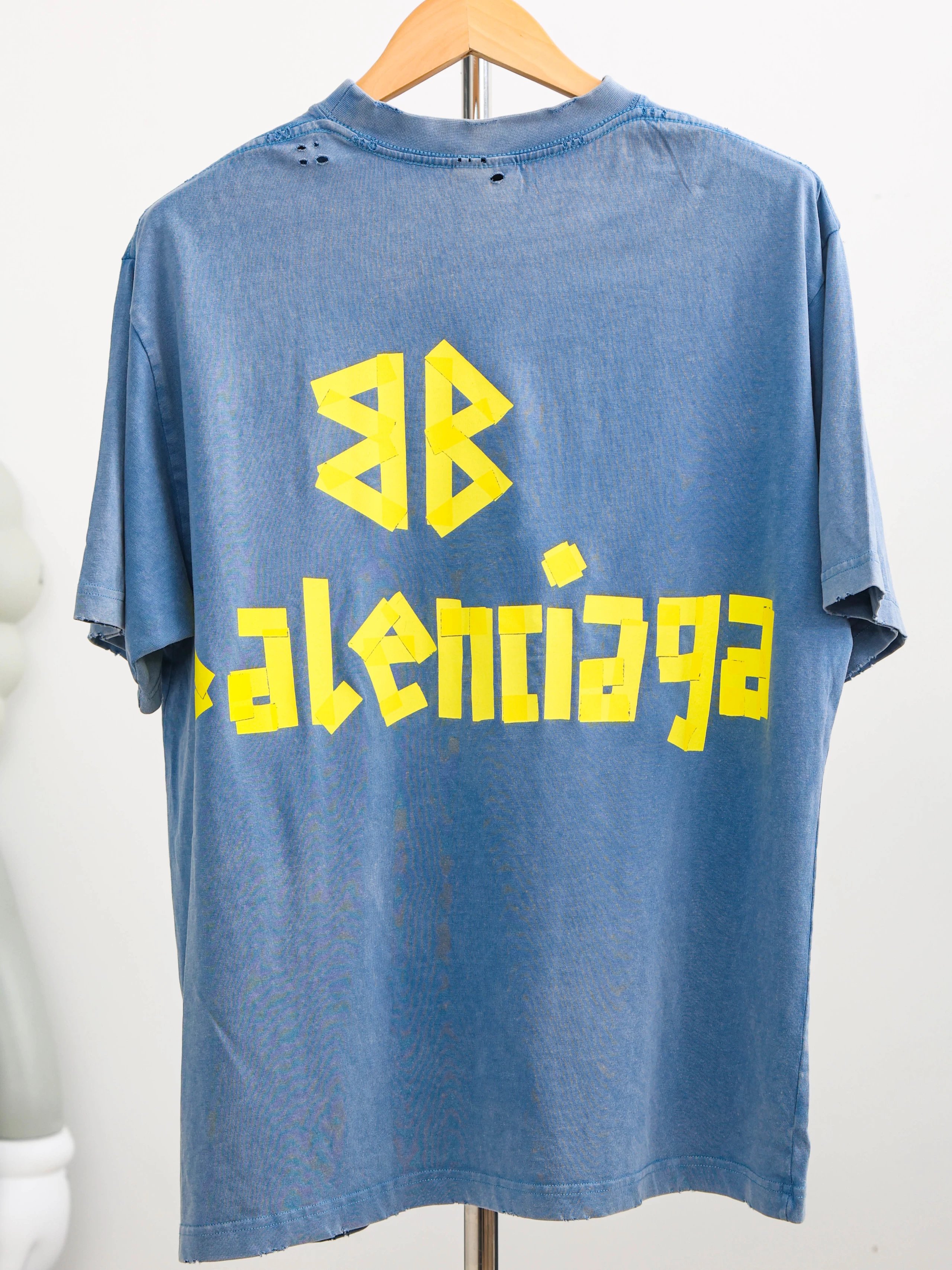 Item ID 8286 Balenci@ga- Paris 2024 SS Pattern Paper Series - Yellow Tape Printed S