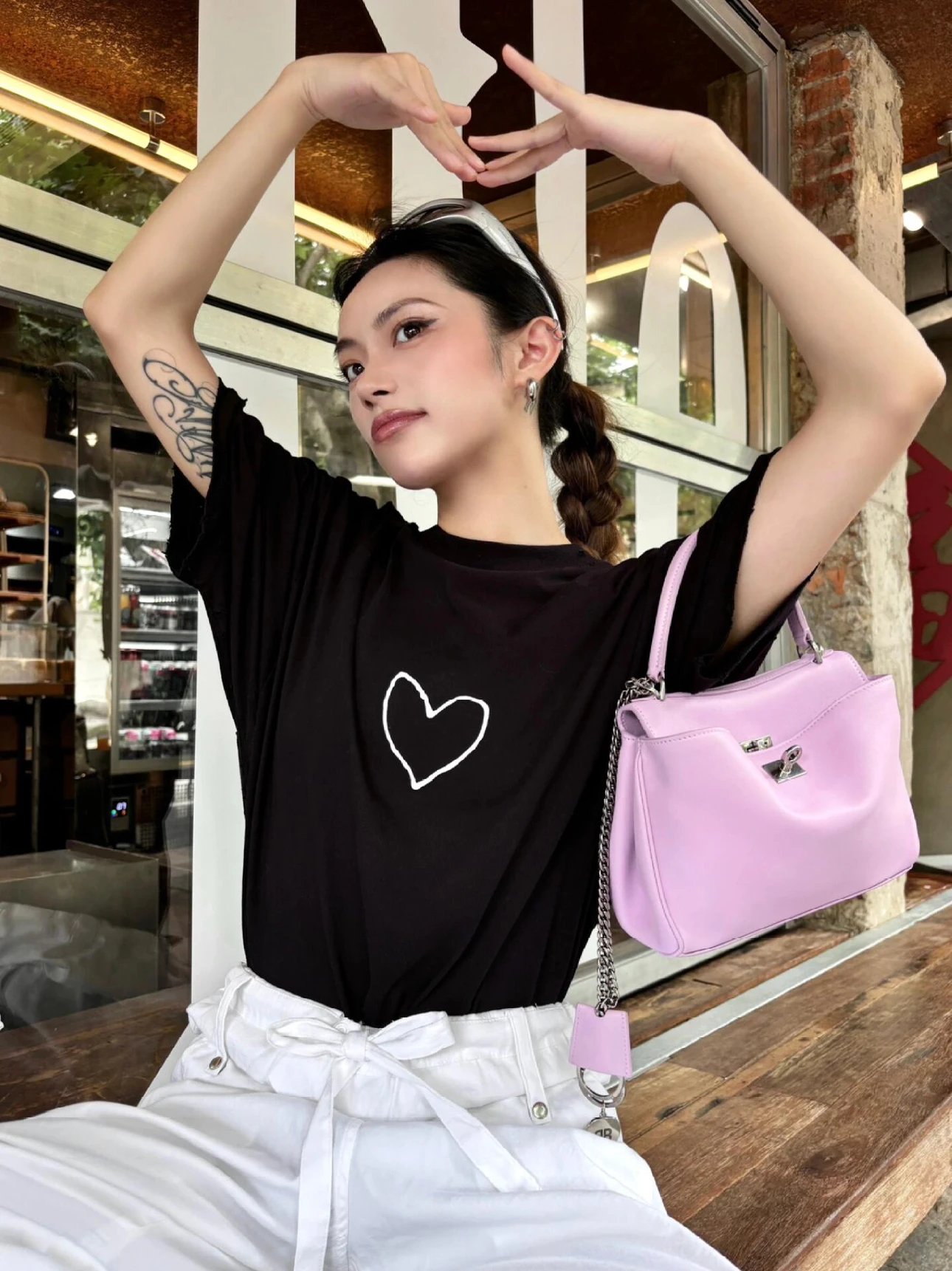 Item ID 8285 Balenci@ga- PARIS -2024ss - Qixi Series - Love Gum Drop Pattern Short