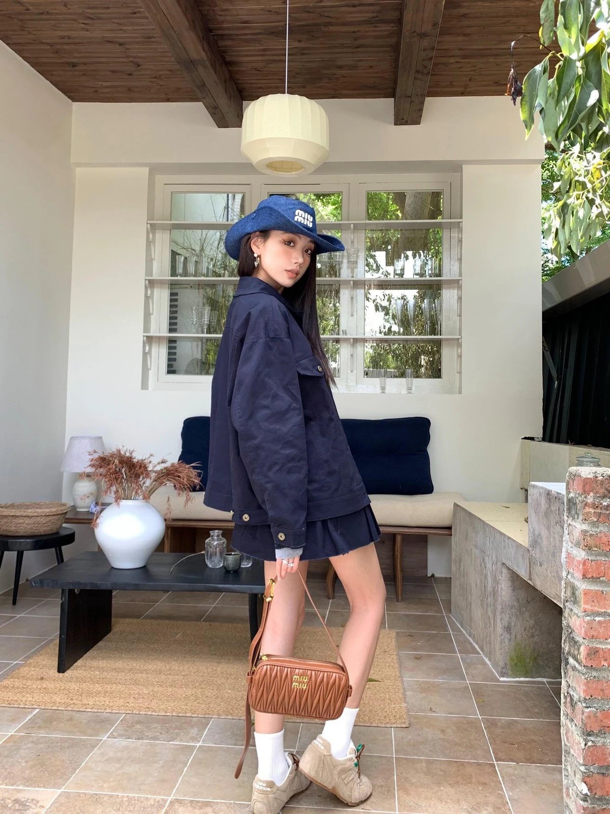 Item ID 8046 MiuM1u-Miu-2024-ss-workwear pocket design - retro style lapel breasted