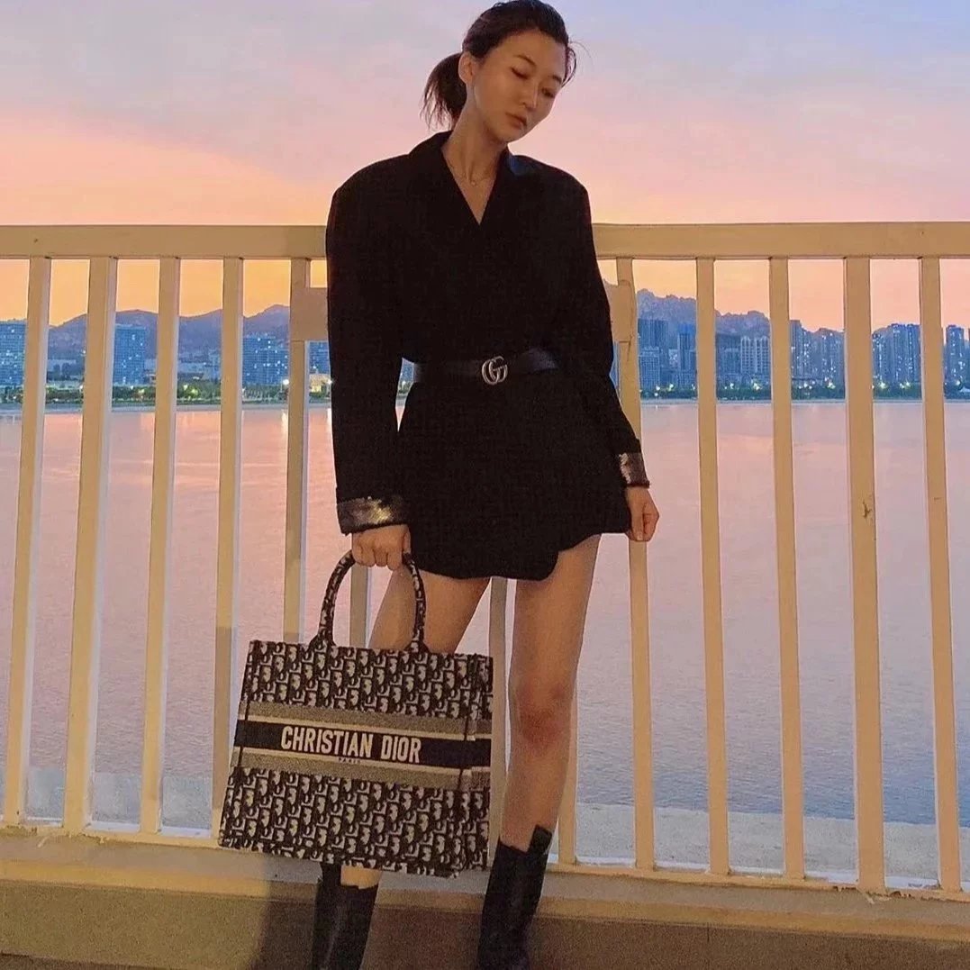 Item ID 8476 Full printed Jacquard Dior - Old Flower Series - Jacquard Tote Bag - L