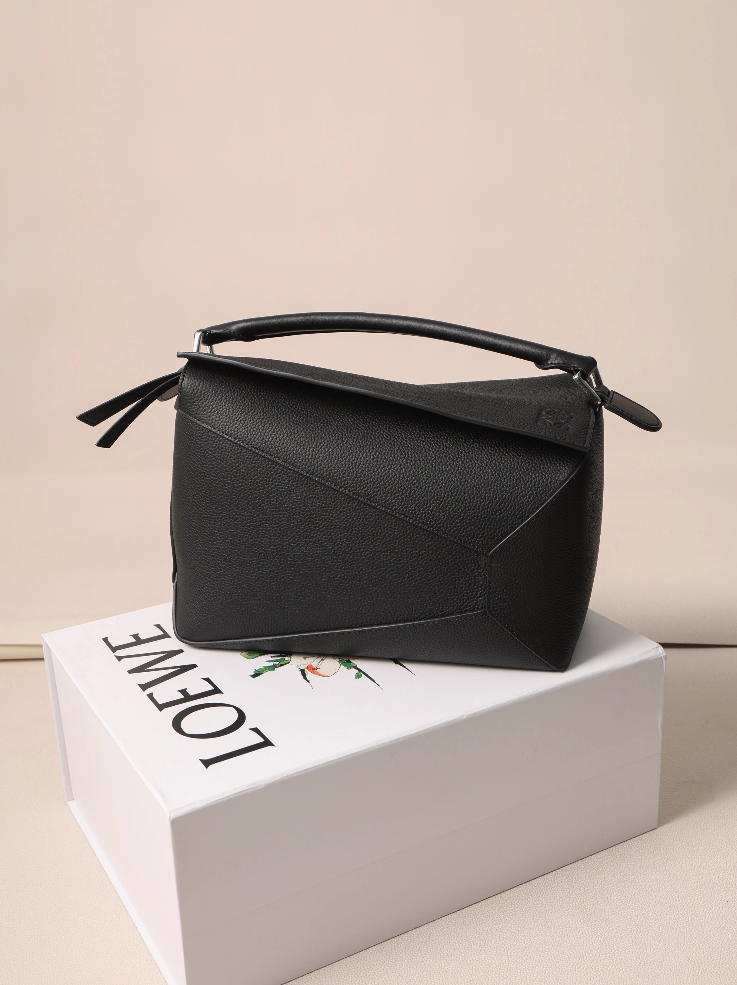 Item ID 8494 L0EWE Roewe Classic Buzz Anagram Leather Embossed Crossbody Bag Detach