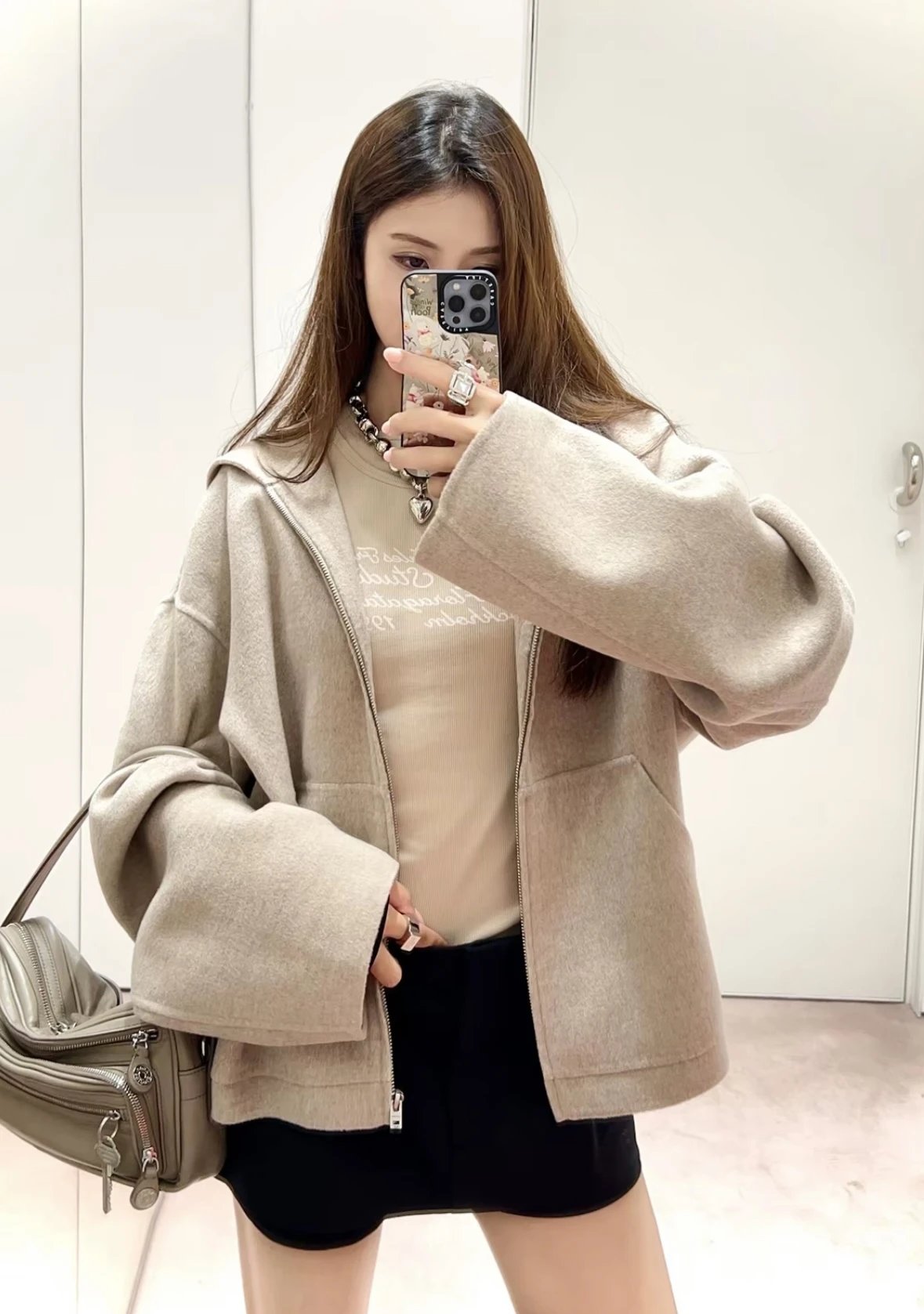 Item ID 8009 Acne-“92_6% wool ➕7_4% Cashmere ”SS25FW25 Solid color loose off should