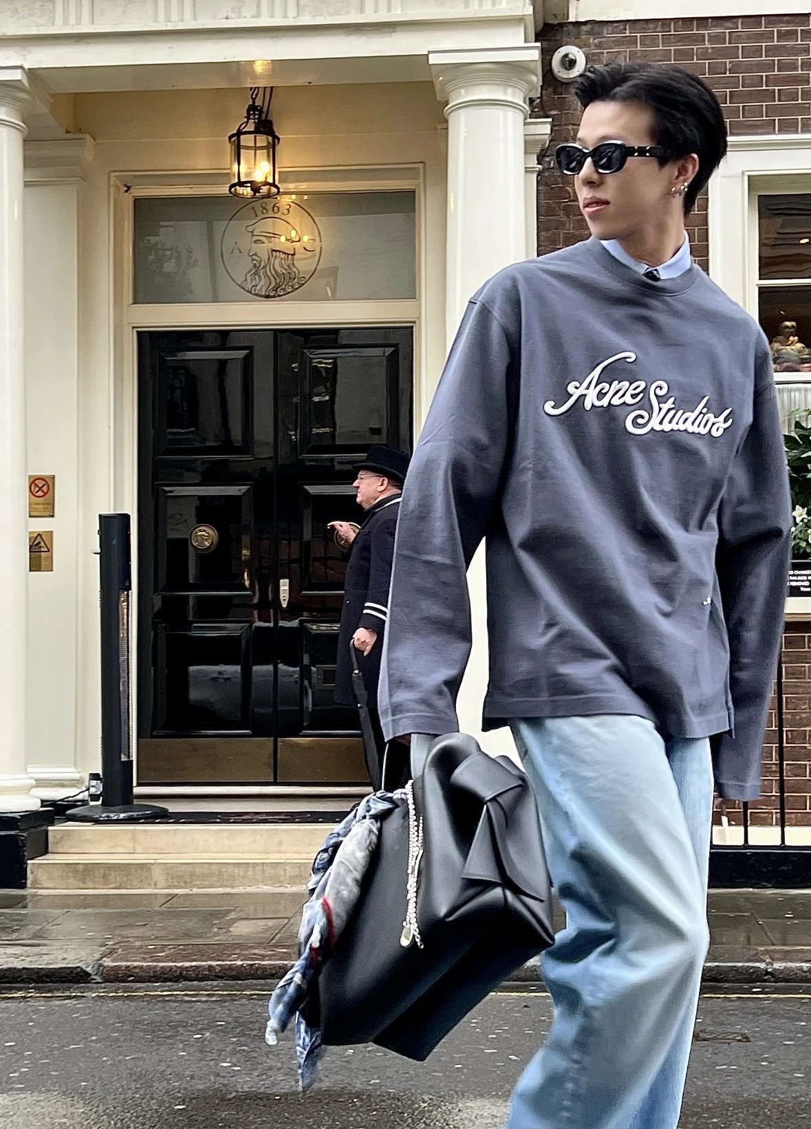 Item ID 8172 Acne _16 count combed cotton single bead ground_ embroidered logo lett