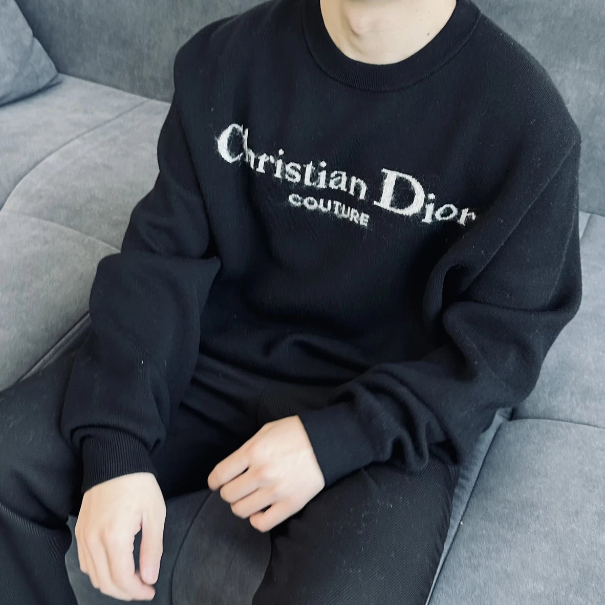 Item ID 8257 D10R-D Home -2024ss- letter logo- mohair knitted sweater - air laminat