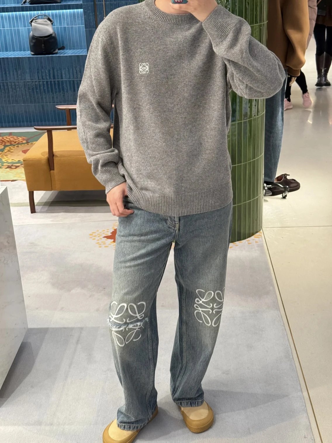 Item ID 8260 L0EWE“100% Combed sheep wool ”Logo round neck pullover long sleeve swe