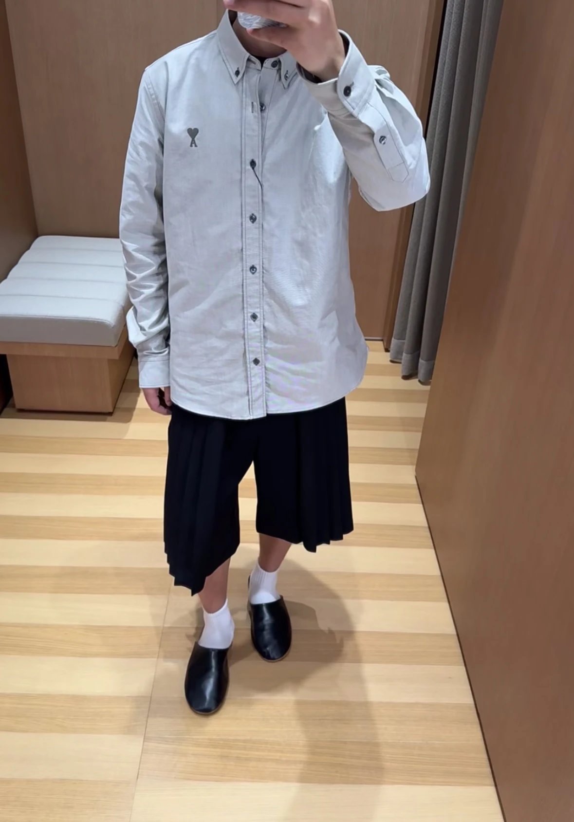 Item ID 8210 AMI Love Embroidered Cotton Solid Color Long Sleeve Shirt for Men and