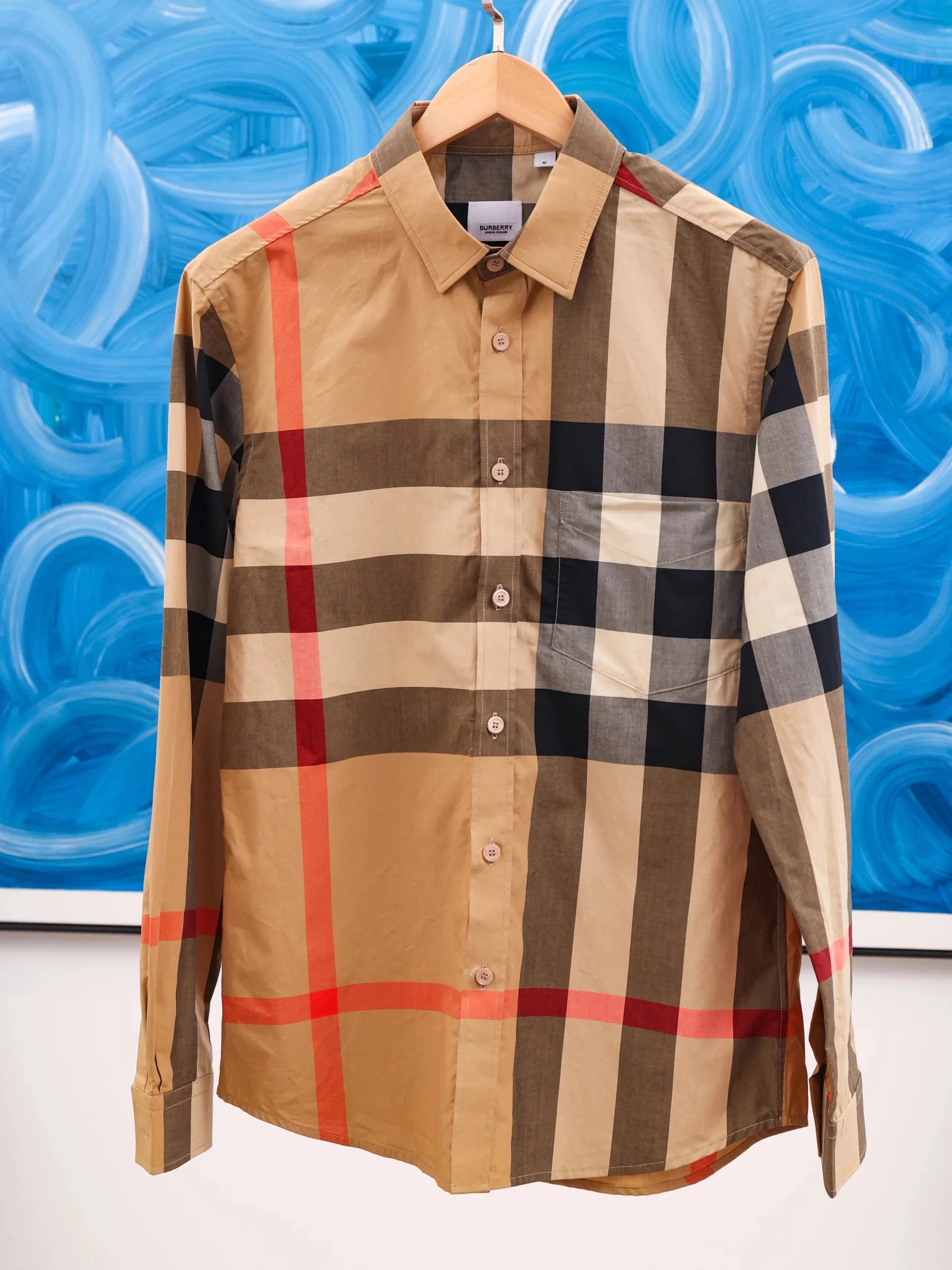 Item ID 8218 BURBERRY- Burberry -23ss- new shirt - large plaid shirt -Vintage long