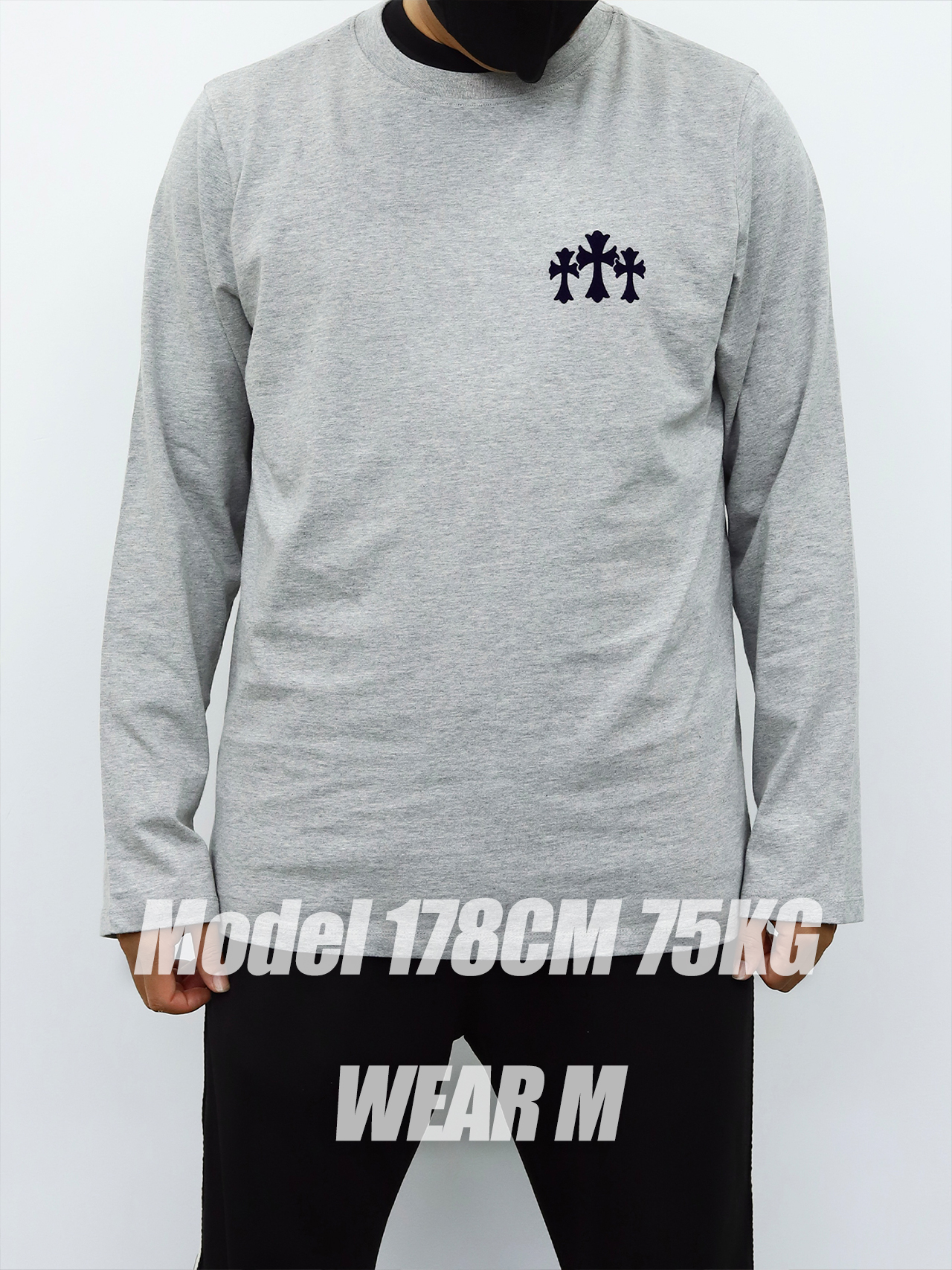 克罗心十字长袖 灰色