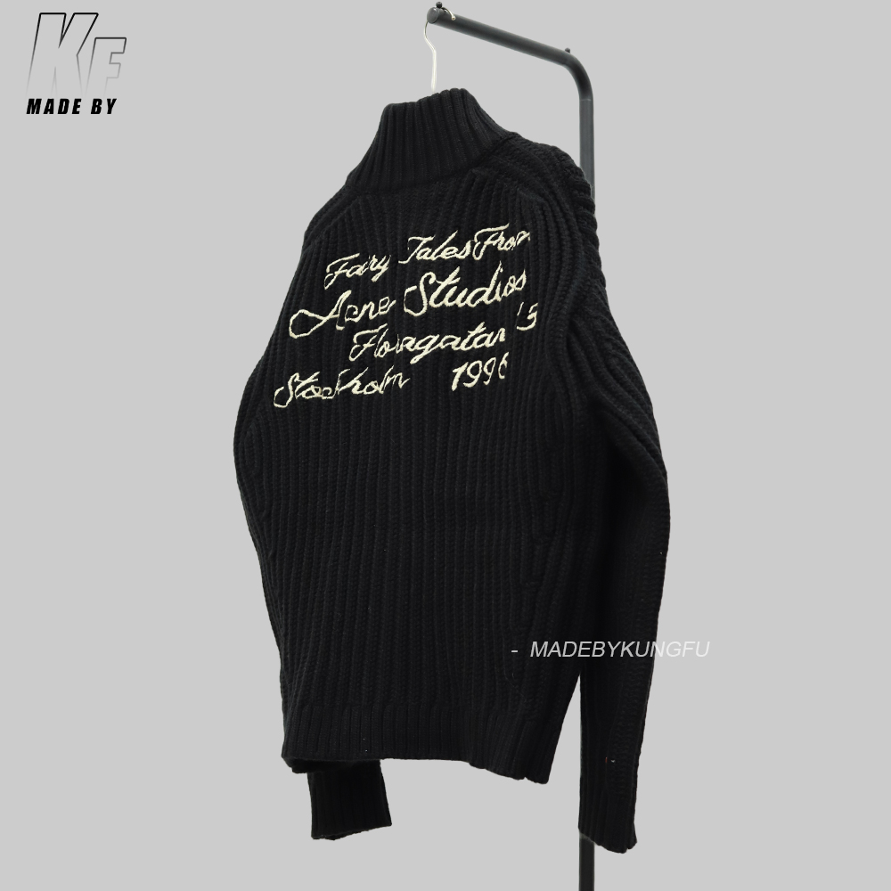 Acne Studios针织毛衣拉链外套 黑色