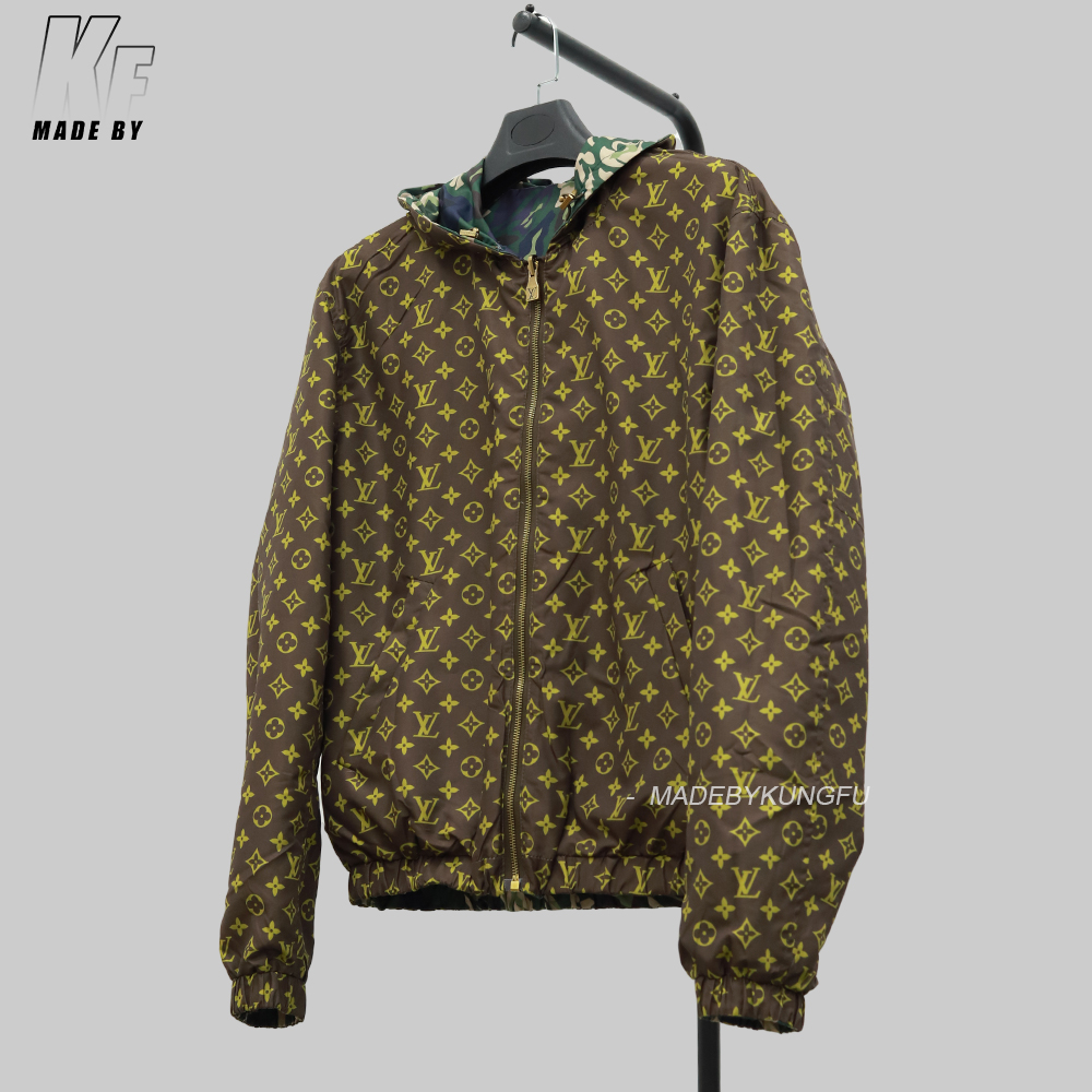 LV 迷彩两面穿小风衣 迷彩-金色