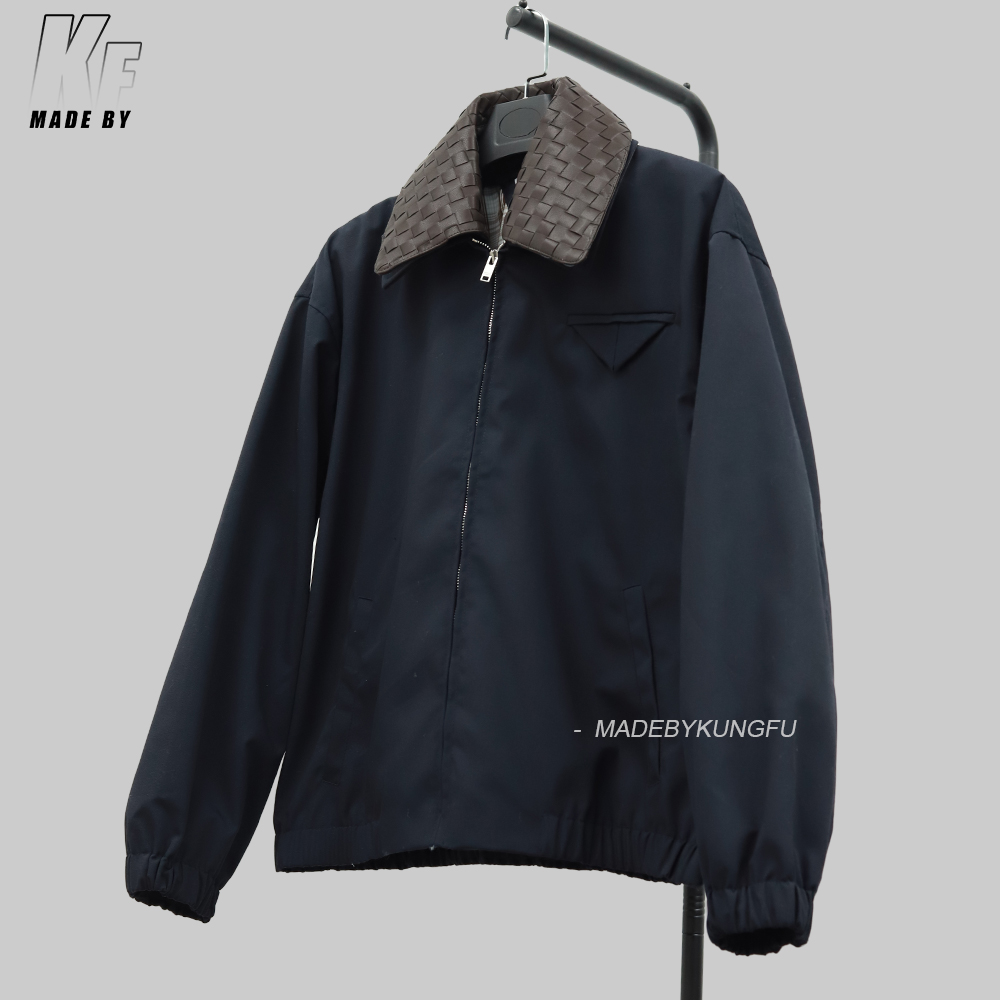 BV woven leather collar jacket