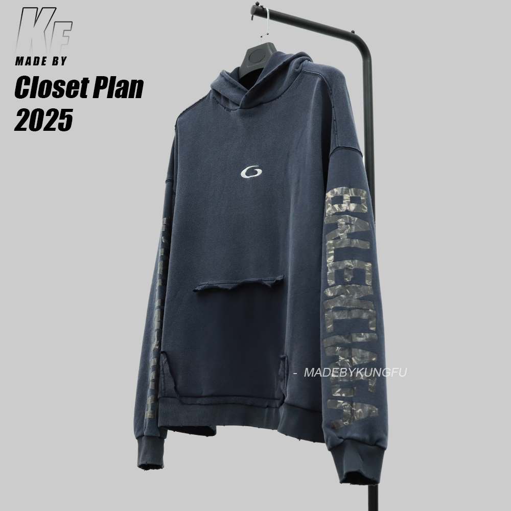 BLCG vintage washed type hooded hoodie