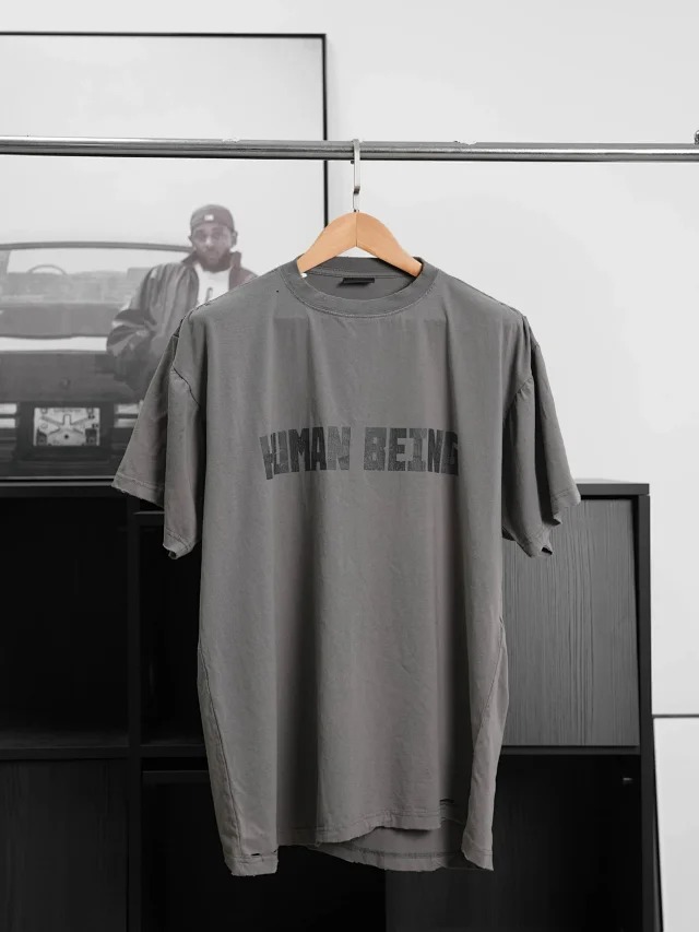 BLCG Letter printed round neck short sleeved shirt