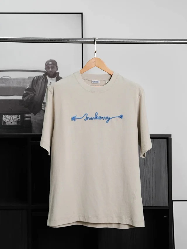 Item ID 9012 BBR SS25 letter printed round neck short sleeved shirt