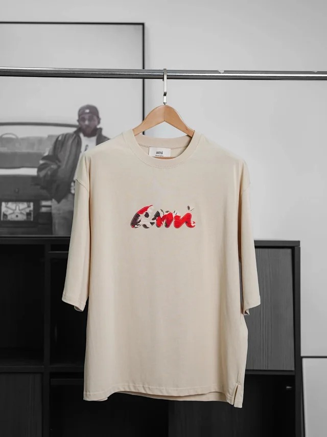 Item ID 9025 Ami SS Breathable Loose Short Sleeve Round Neck T-shirt for Men and Women