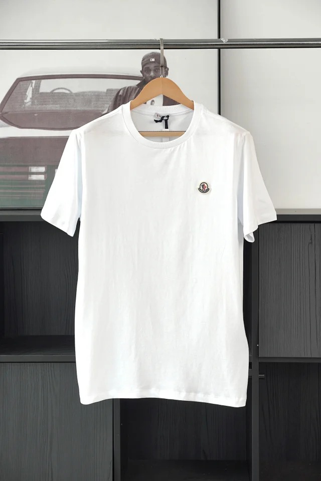 Item ID 9039 Mon basic black and white gray short sleeved custom logo solid color round neck short sleeved 