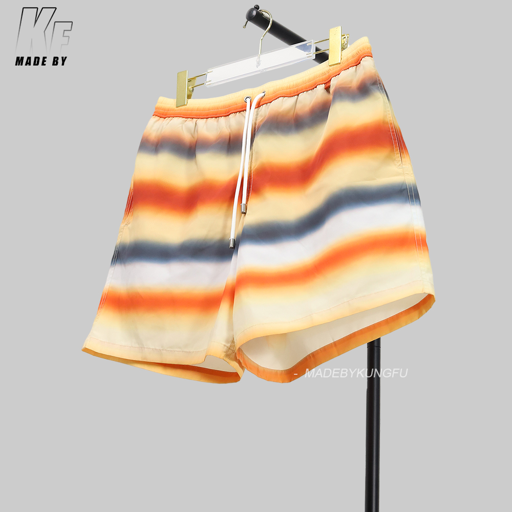 LOE Gradient striped swim trunks